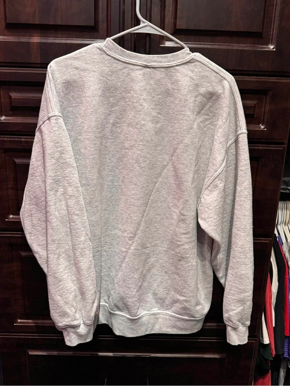 Heather Gray Crewneck with Leopard 'TEACHER' Print XL